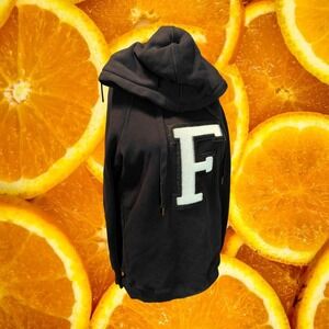 Good American Black Hoodie White F Applique‎ Mens Pullover Hooded Sweatshirt